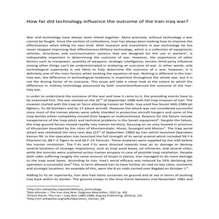 Technology used in the Iran-Iraq war