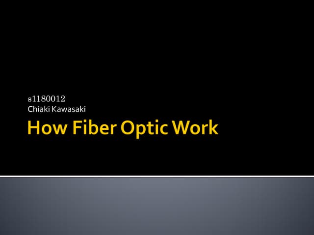 How fiber optic work