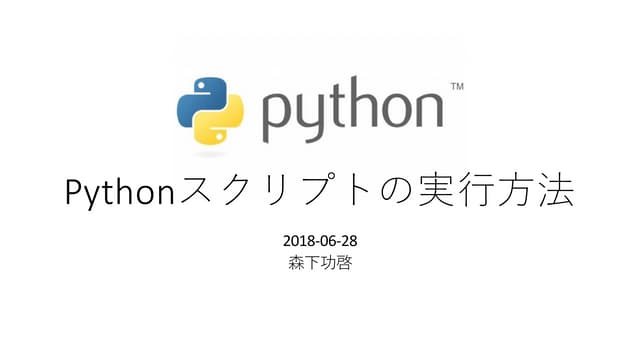 Pythonスクリプトの実行方法@2018