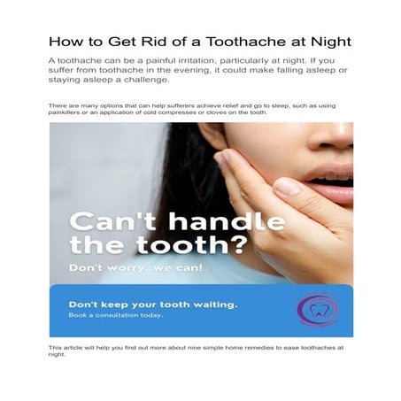 How to get rid of a toothache at night