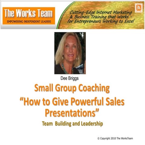 How to give powerful sales presentations working copy