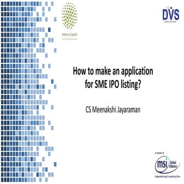How to make an application for SME IPO listing?