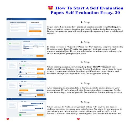 How To Start A Self Evaluation Paper. Self Evaluation Essay. 20