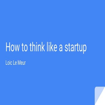 How to think like a startup