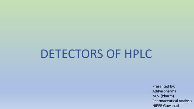 Detectors of HPLC