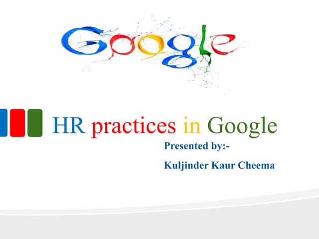 Hr practices of google