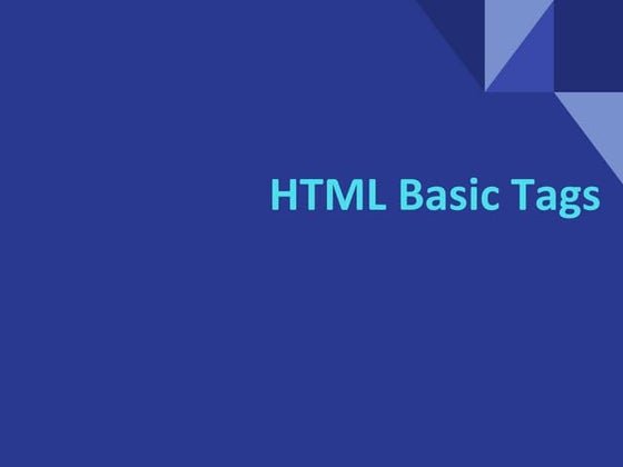 Html basic tags