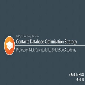 Buffalo Hug database optimization discussion deck