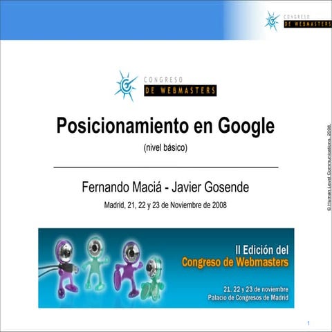 Posicionamiento en Buscadores Básico (Human Level Communications en Congreso ...