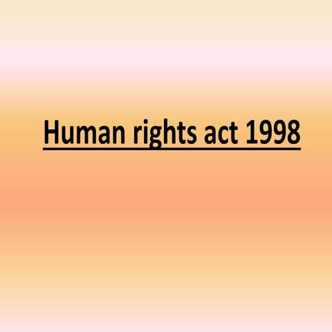 Human rights act 1998