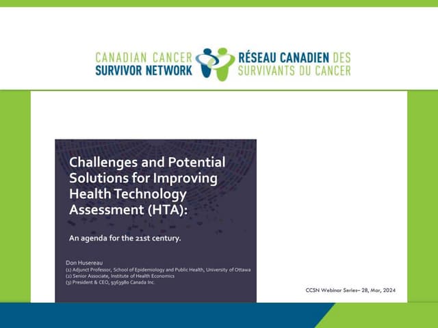 Challenges and Potential Solutions for Improving Health Technology Assessment...