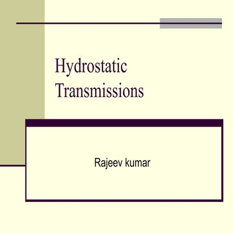 Hydrostatic transmissions