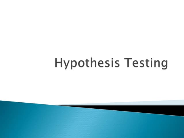 Hypothesis Testing