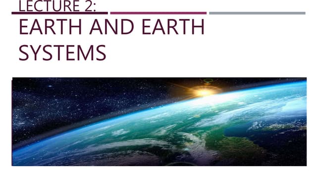 I.B Earth and Earth Systems