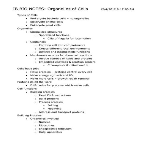 Ib bio notes