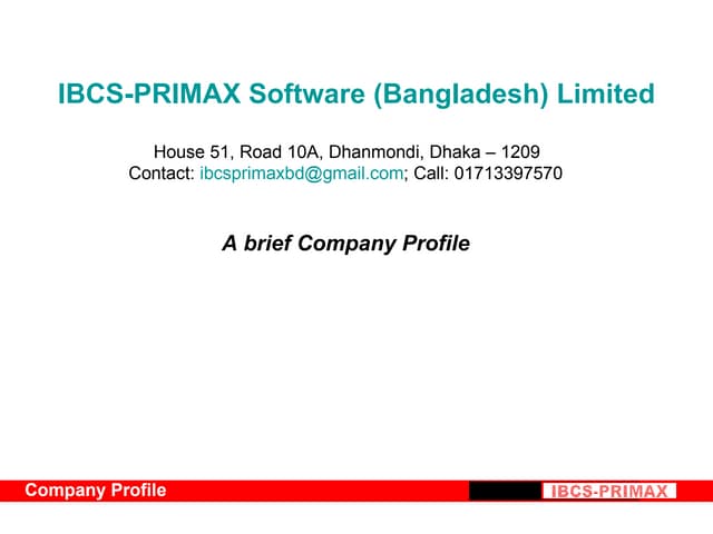 IBCS-PRIMAX ERP Solution