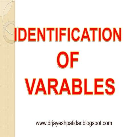 Identification of variables