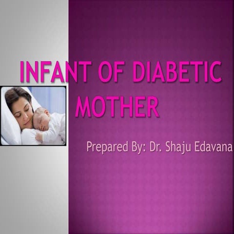 Infant Of Diabetic Mother...main reference is E Medicine...