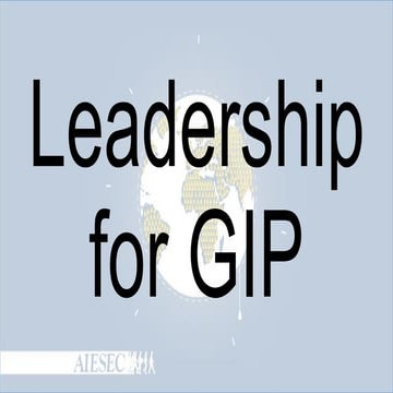 Leadership for iGIP