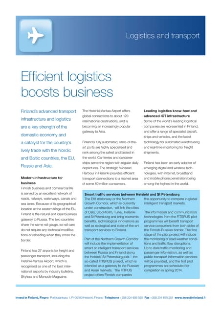 Logistics and Transport in Finland 