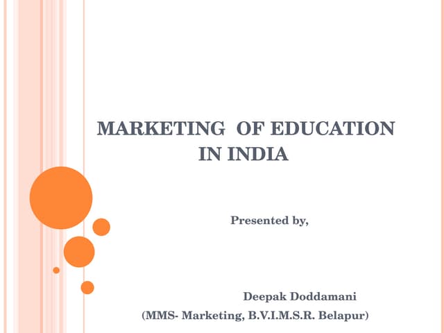 MARKETING OF EDUCATION IN INDIA
