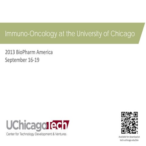 Immuno-oncology Discoveries, University of Chicago