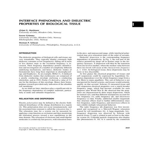 Impedance dispersion