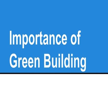 Importance of Green Building