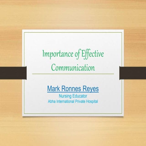 Importance of Effective Communication in Nursing