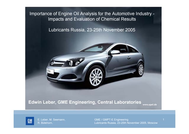 Importance of engine oil analysis