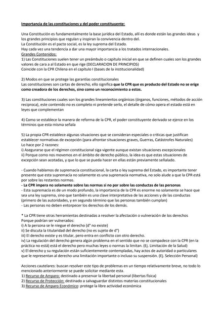 Importancia de las constituciones y del poder constituyente