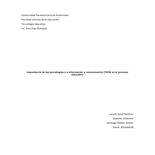 Importancia de las tecnologías josefa