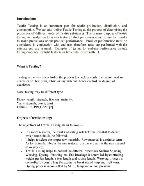 Important of textile testing
