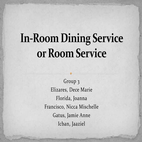 In-room dining service