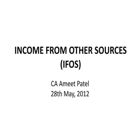 Income From Other Sources