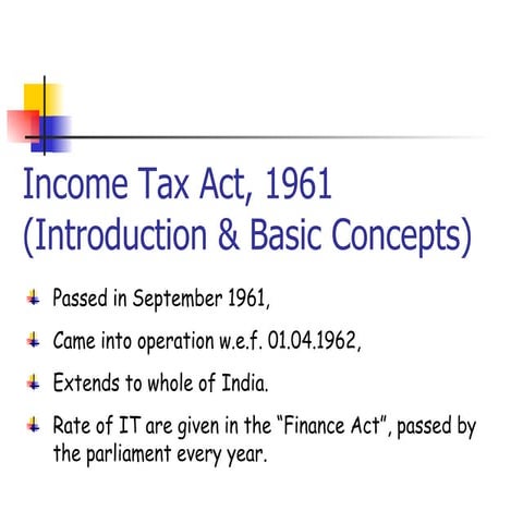 Income Tax Introduction