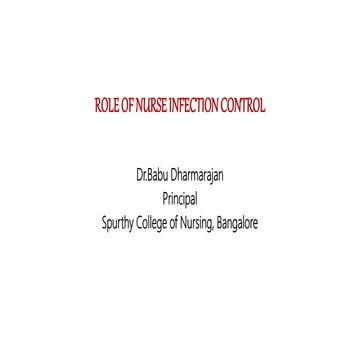 Role of Nurse Infection control
