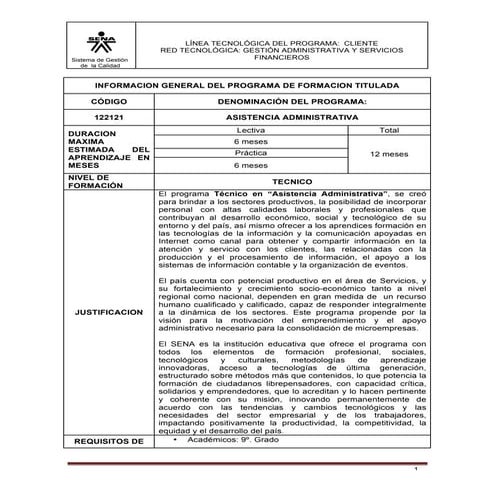 Informacion General (Asistencia Administrativa)