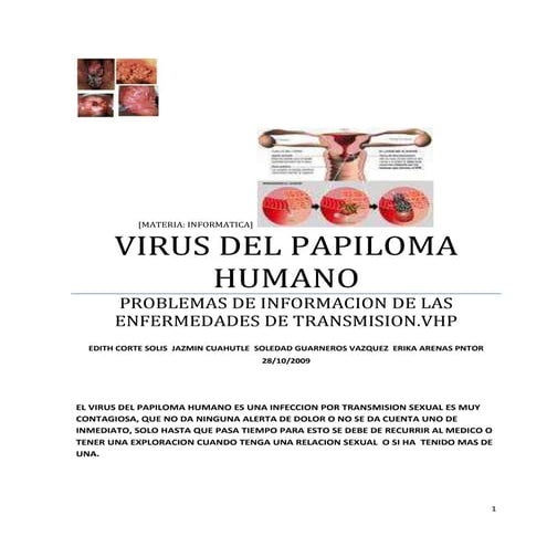 Documento sobre el VPH