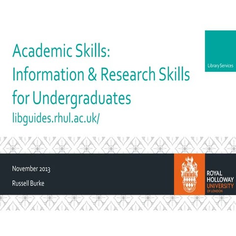 Information and research skills for Undergraduates