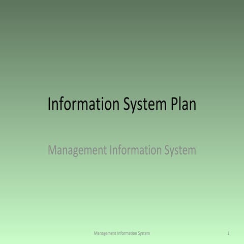 Information System Plan