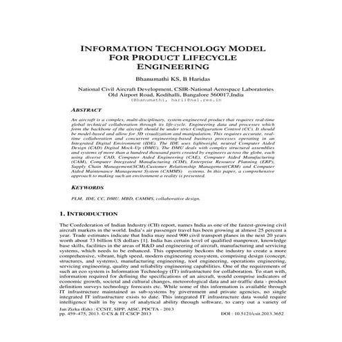 Information technology model for product lifecycle engineering