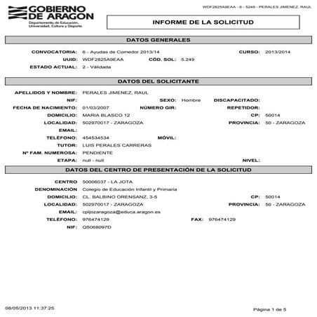 Informe de almacenamiento