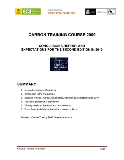 Informe Carbon Training - English version