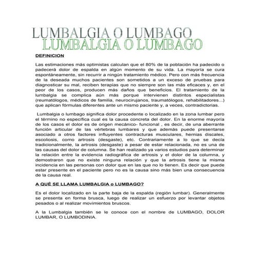 Informe final lumbalgia o lumbago