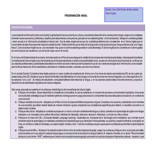 programacion anual ingles jec