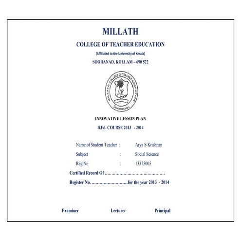 Innovative lesson plan arya s krishnan