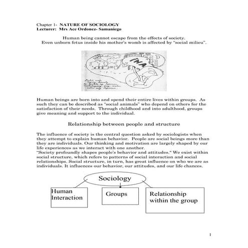 Insocio lecture 1 nature of sociology