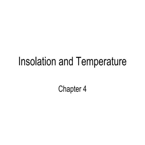 Insolation and temperature