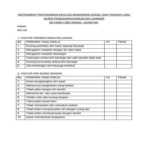 Instrumen  pentaksiran sosial